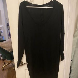Banana Republic black sweater dress w/ back zip. Extra fine merino wool, size M